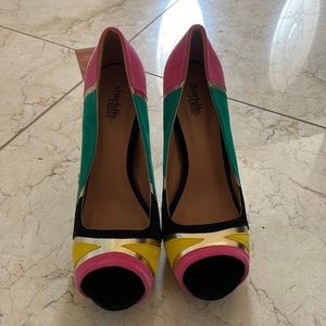 Brand New Charlotte Russe Multi-Colored Platform Pumps